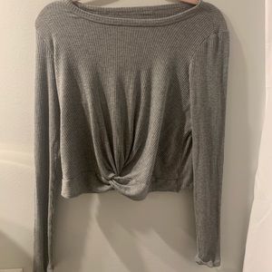 grey long sleeve sweater